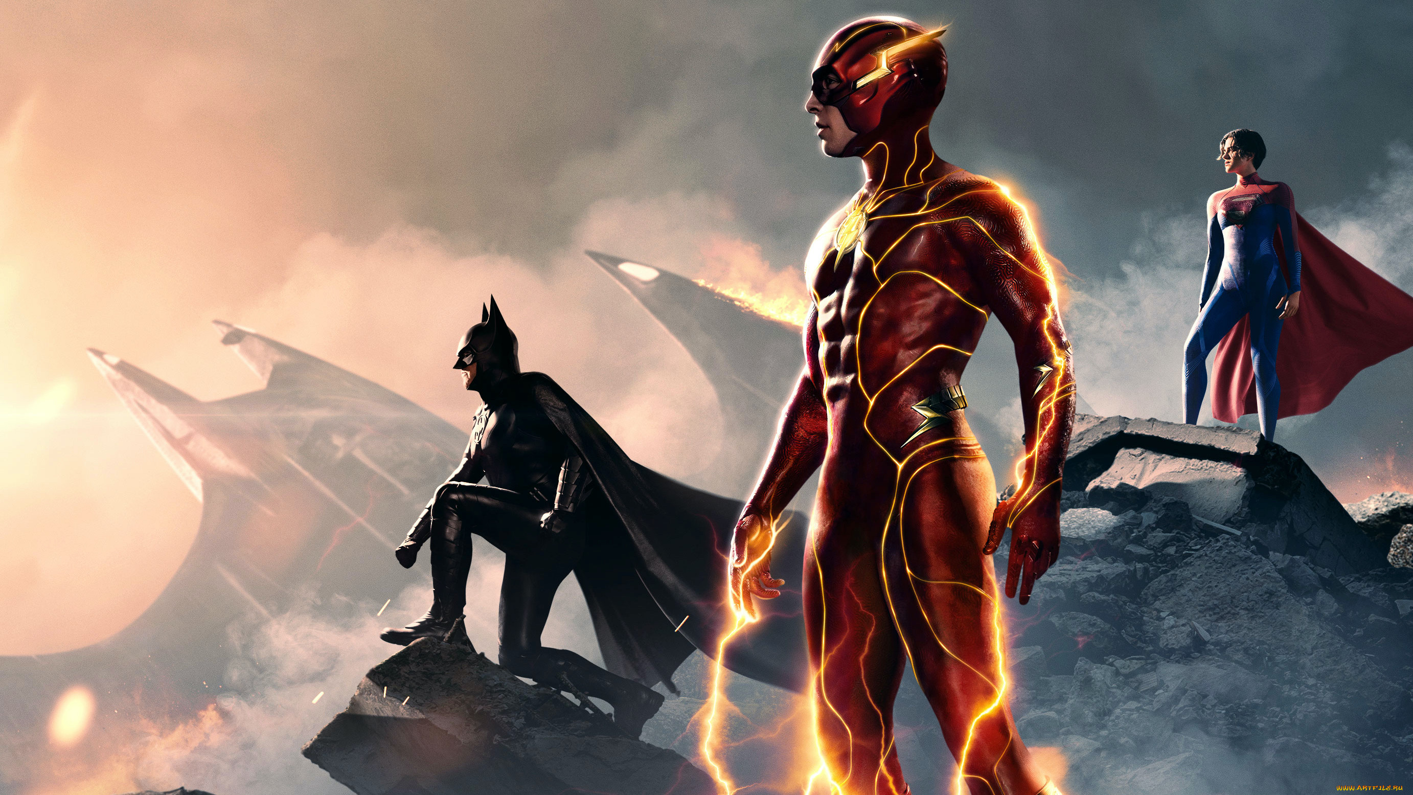 Обои The Flash [ 2023 ] Кино Фильмы The Flash, обои для рабочего стола,  фотографии the flash , 2023 , кино фильмы, the flash, флэш, постер,  фантастика, фэнтези, боевик, ezra, miller, sasha,